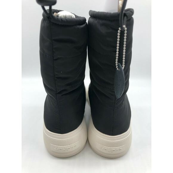 JSlides Women's Cozy Black Platform Waterproof Nylon Booties Size 10 - Picture 11 of 12